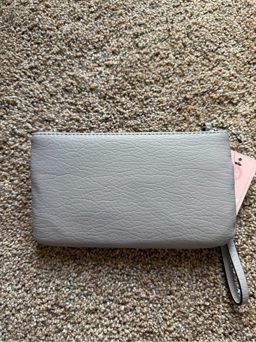 JUICY COUTURE Pleated Wristlet Clutch Purse in Sleet Grey